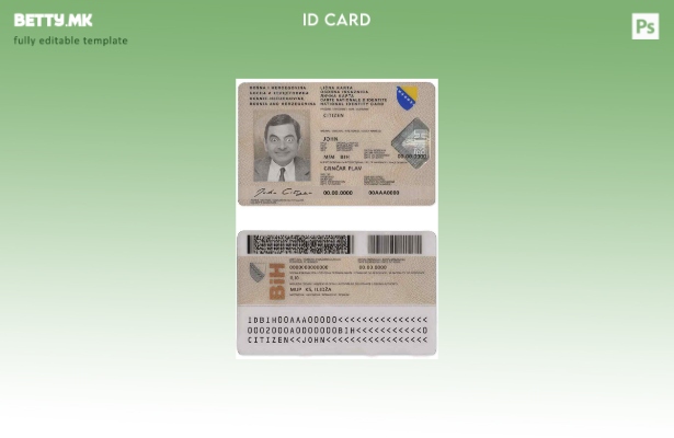 Модерен стил Шаблон за ID на Босна и Херцеговина